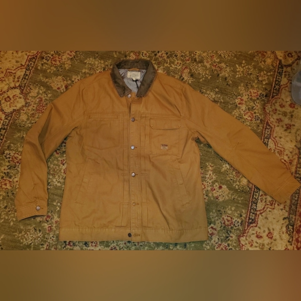 Jeremiah Twill Brown Jacket - Size Large